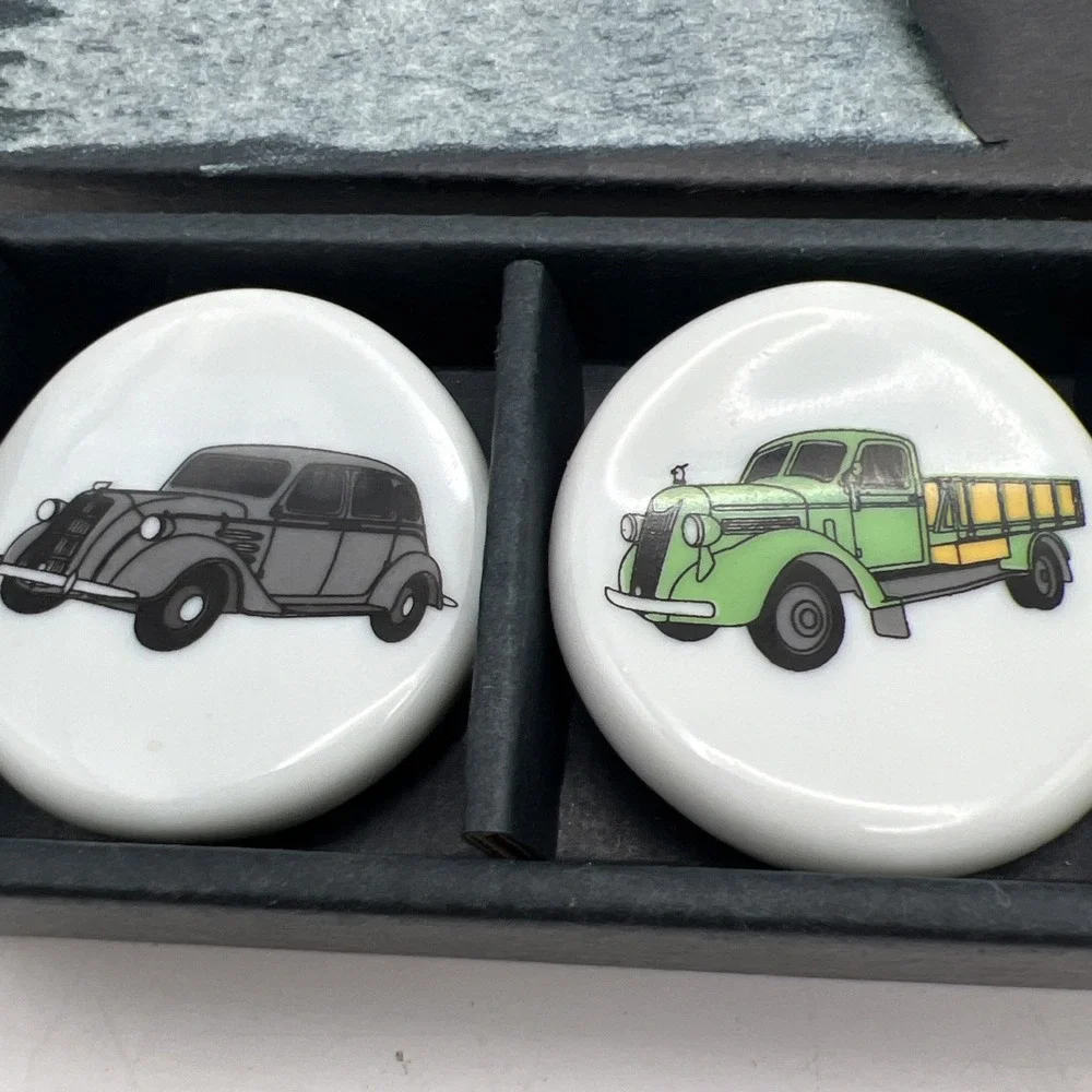 Limited Edition Tajimi Japan Mino Ware Automobile Chopstick Holder Set  RARE